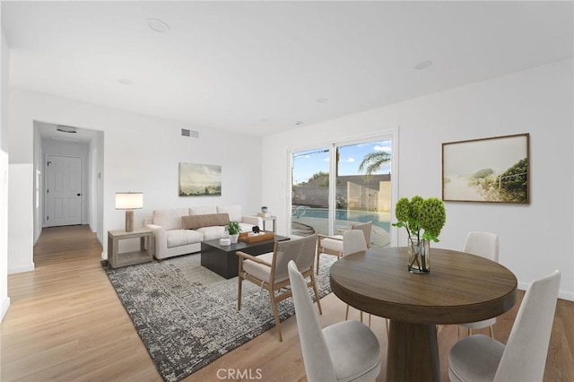 living room featuring light hardwood / wood-style floors