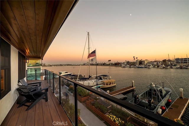 balcony with a water view