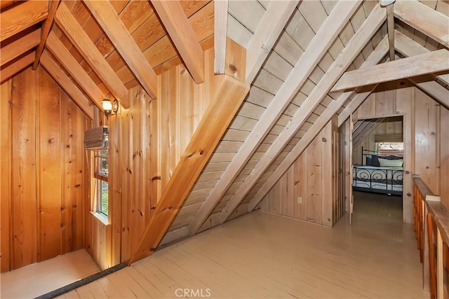 view of unfinished attic