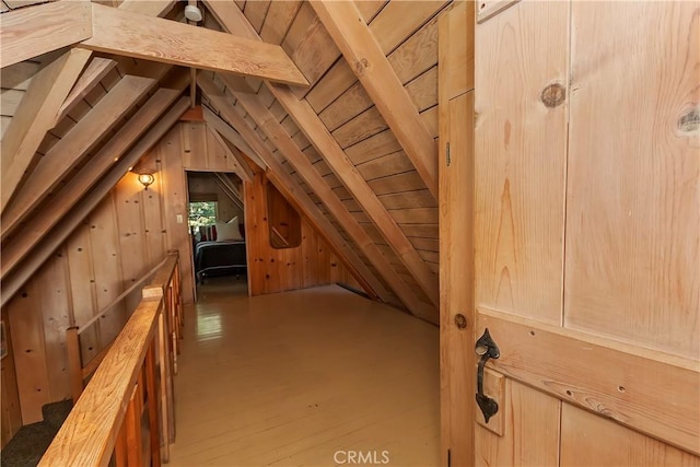 view of unfinished attic