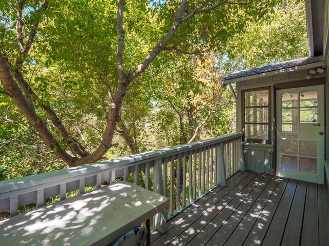 view of wooden deck