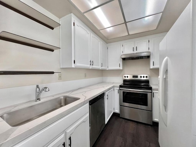 kitchen featuring sink, white cabinetry, and appliances with stainless steel finishes