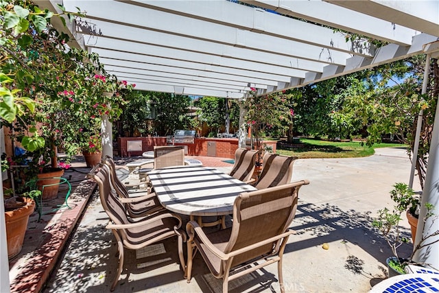 view of patio with a pergola