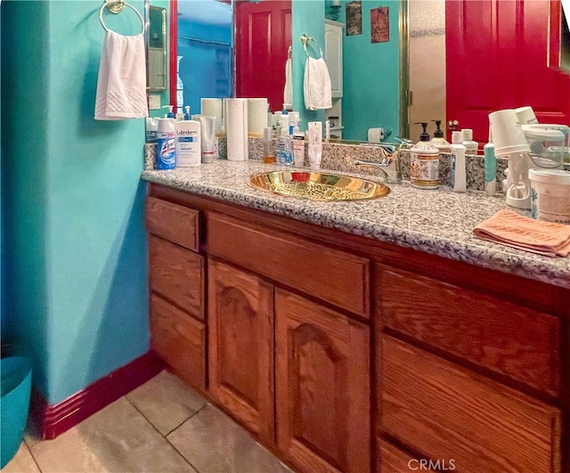 bathroom featuring vanity and tile patterned floors