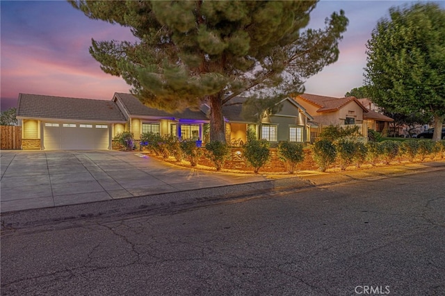 view of front of home with a garage