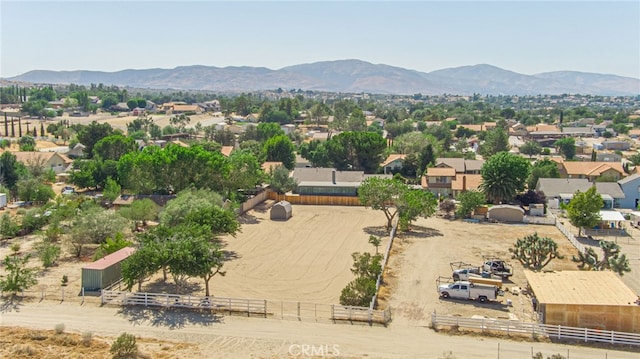 bird's eye view with a mountain view