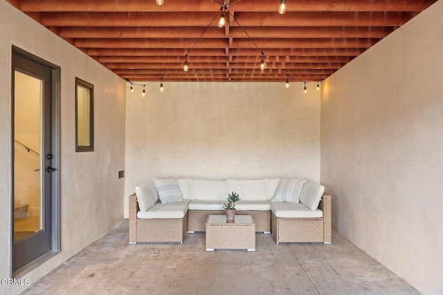 view of patio with an outdoor living space