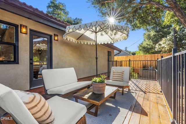 view of patio featuring an outdoor living space