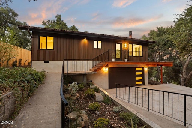 view of front of home with a garage