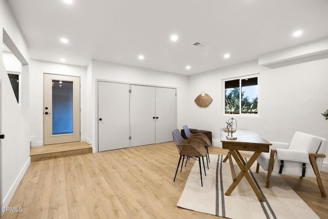 interior space featuring light hardwood / wood-style floors