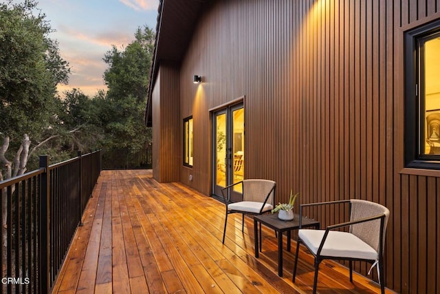 view of deck at dusk