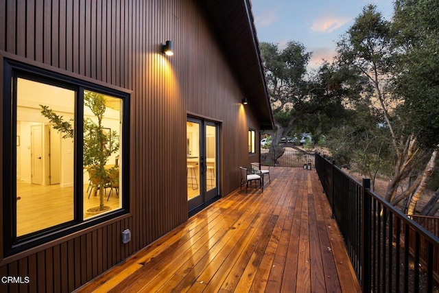 view of deck at dusk