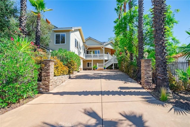 view of front of home with a porch