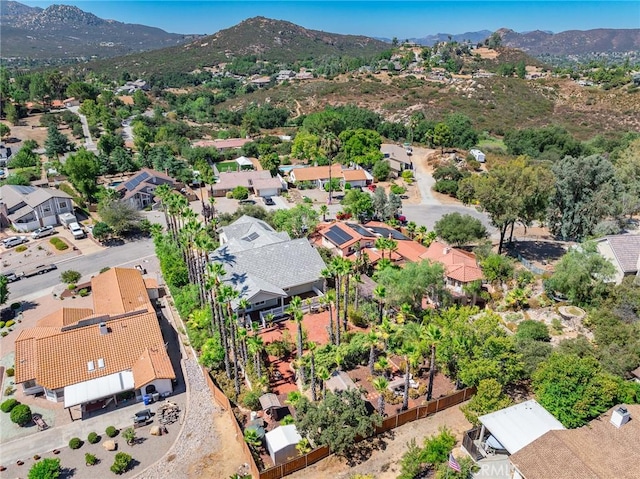 aerial view with a mountain view