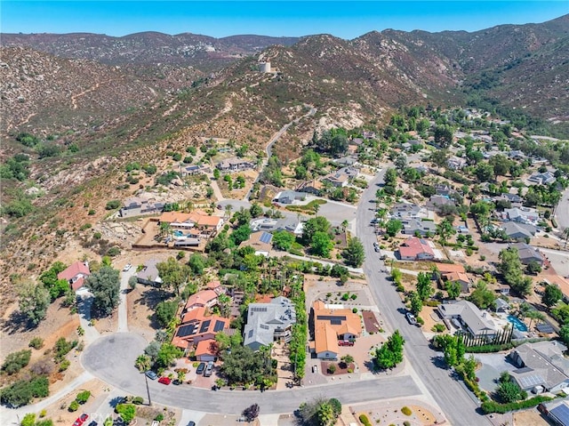 bird's eye view with a mountain view