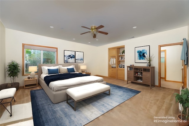 bedroom with ceiling fan