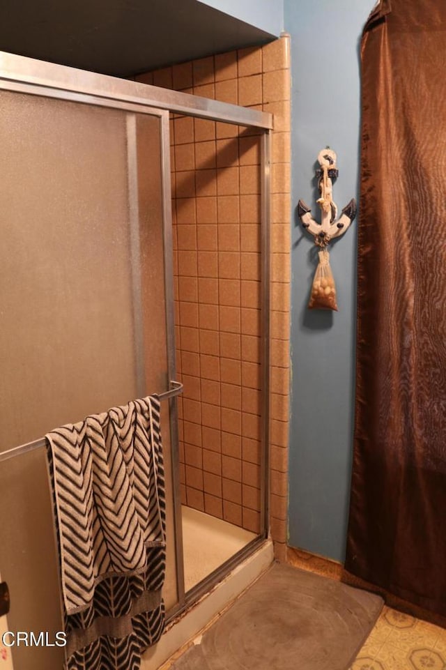 bathroom featuring walk in shower