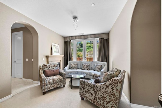 view of carpeted living room