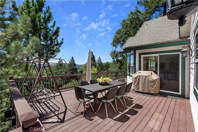 deck featuring area for grilling