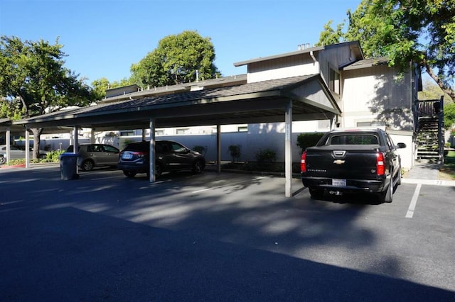 view of car parking featuring a carport