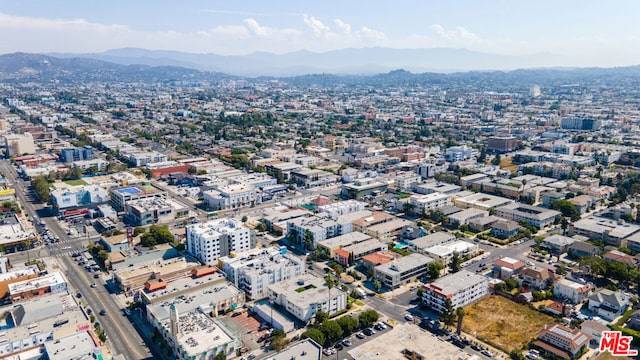 drone / aerial view with a mountain view