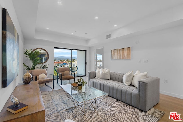 living room featuring light hardwood / wood-style floors