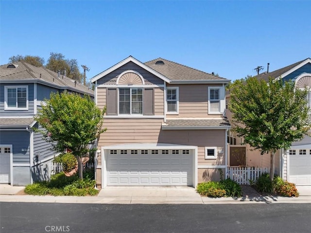 view of front of house with a garage