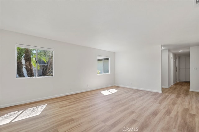 unfurnished room featuring light hardwood / wood-style flooring