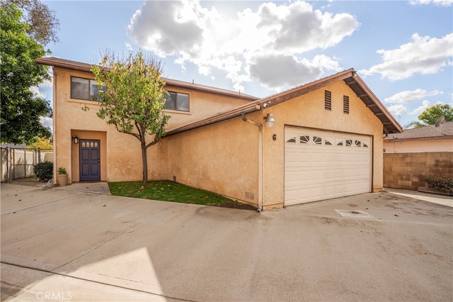 view of front of house with a garage