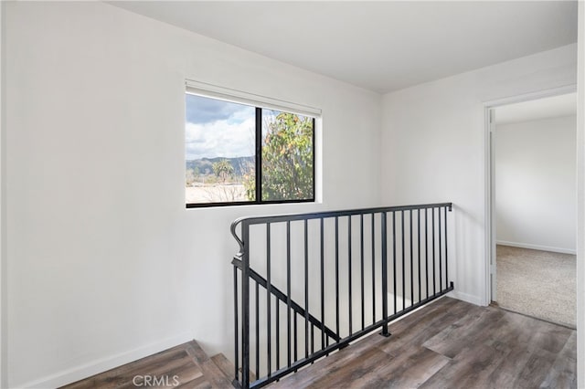 hall featuring dark hardwood / wood-style floors