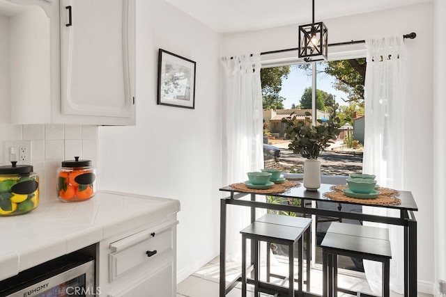 interior space featuring beverage cooler