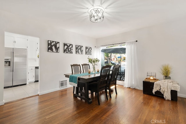 dining area featuring light hardwood / wood-style flooring