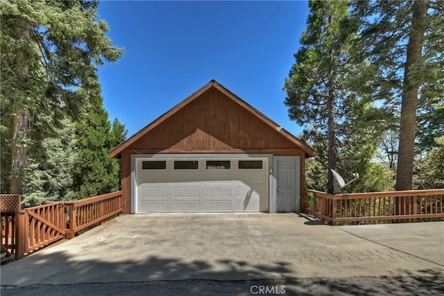 view of garage