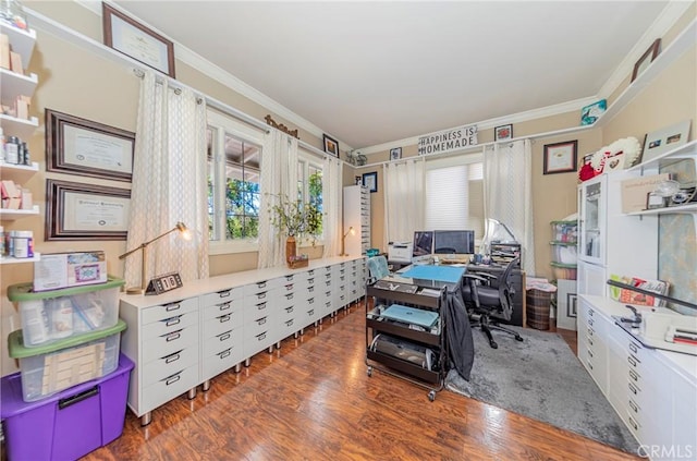 46469 Wallu Ln, Ahwahnee, CA 93601 - office space with ornamental molding and wood finished floors