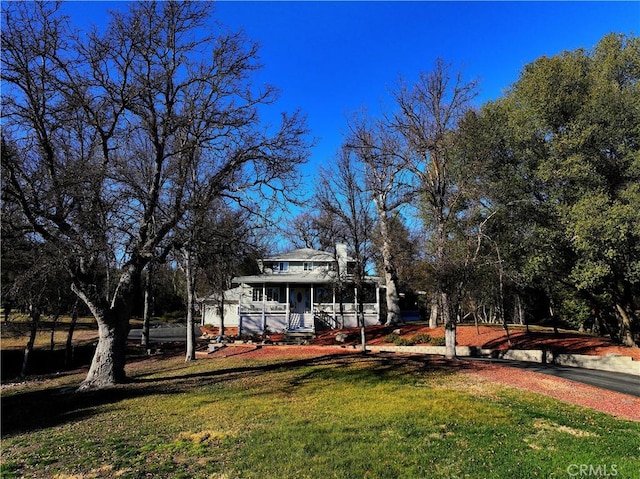 46469 Wallu Ln, Ahwahnee, CA 93601 - exterior space with covered porch and a yard