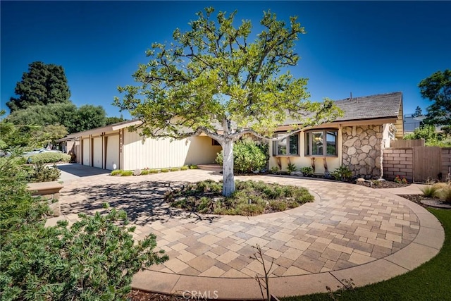 view of front of house with a garage