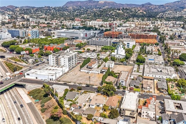 aerial view with a mountain view