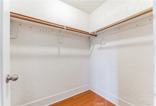 spacious closet featuring hardwood / wood-style flooring