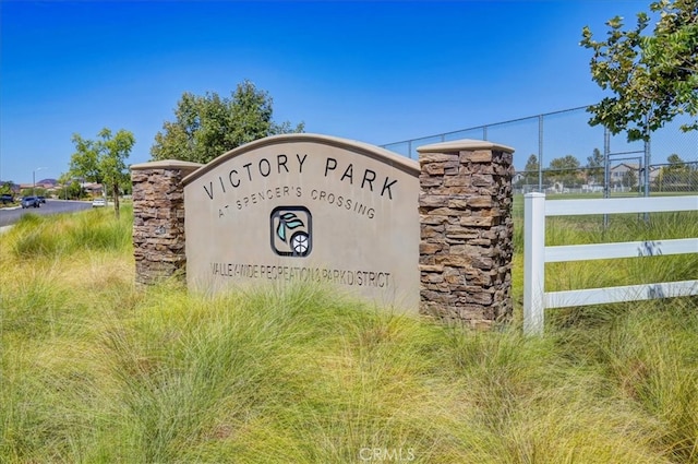 view of community sign