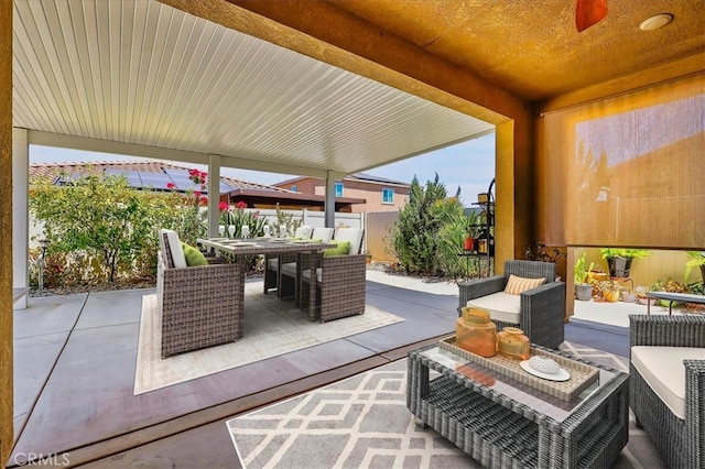 view of patio with an outdoor living space