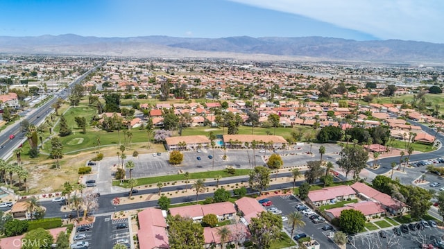 aerial view with a residential view and a mountain view