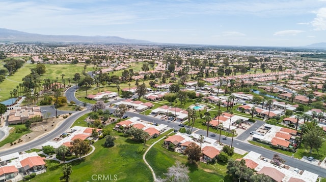 aerial view with a mountain view and a residential view