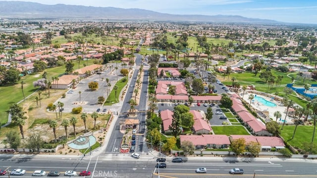 bird's eye view featuring a residential view and a mountain view