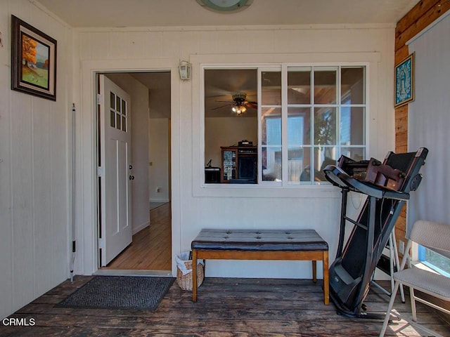 doorway to property with a deck