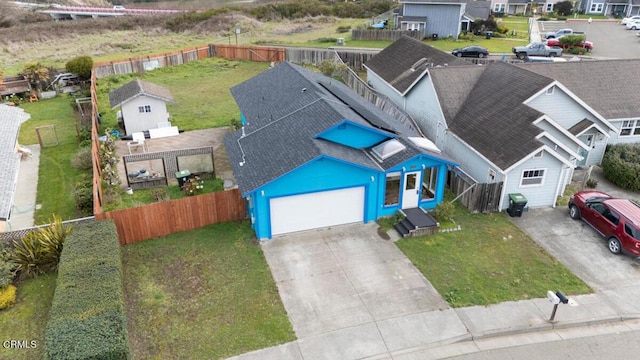 drone / aerial view with a residential view