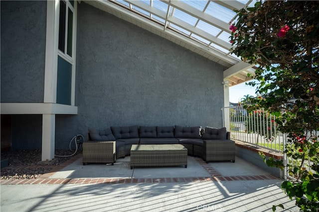 view of patio / terrace with an outdoor living space