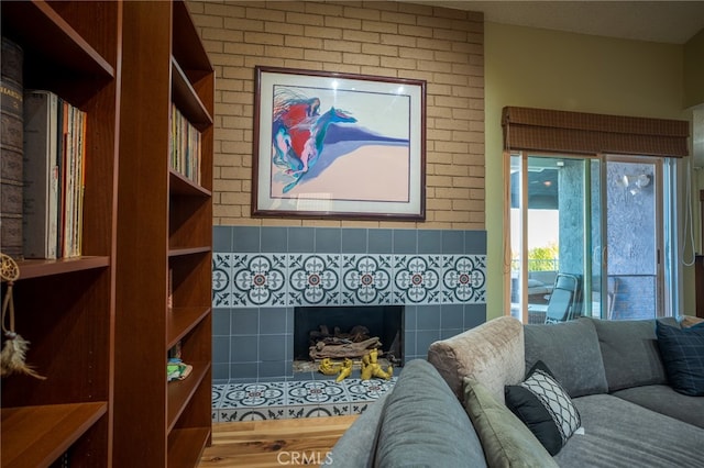 living room featuring wood-type flooring