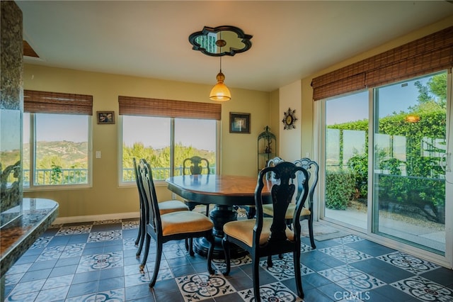 view of tiled dining room