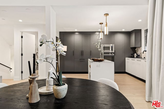 dining area featuring light hardwood / wood-style flooring