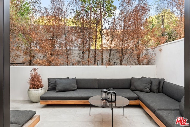 view of patio featuring an outdoor living space